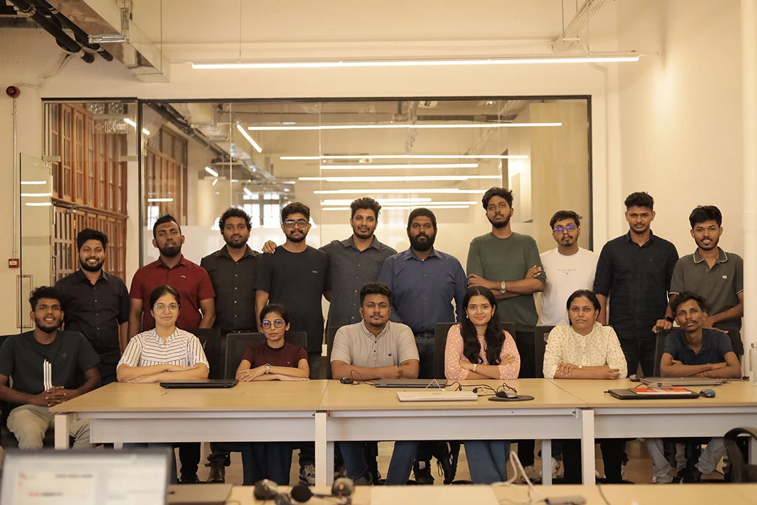 A knowledge-sharing session on the engineering floor