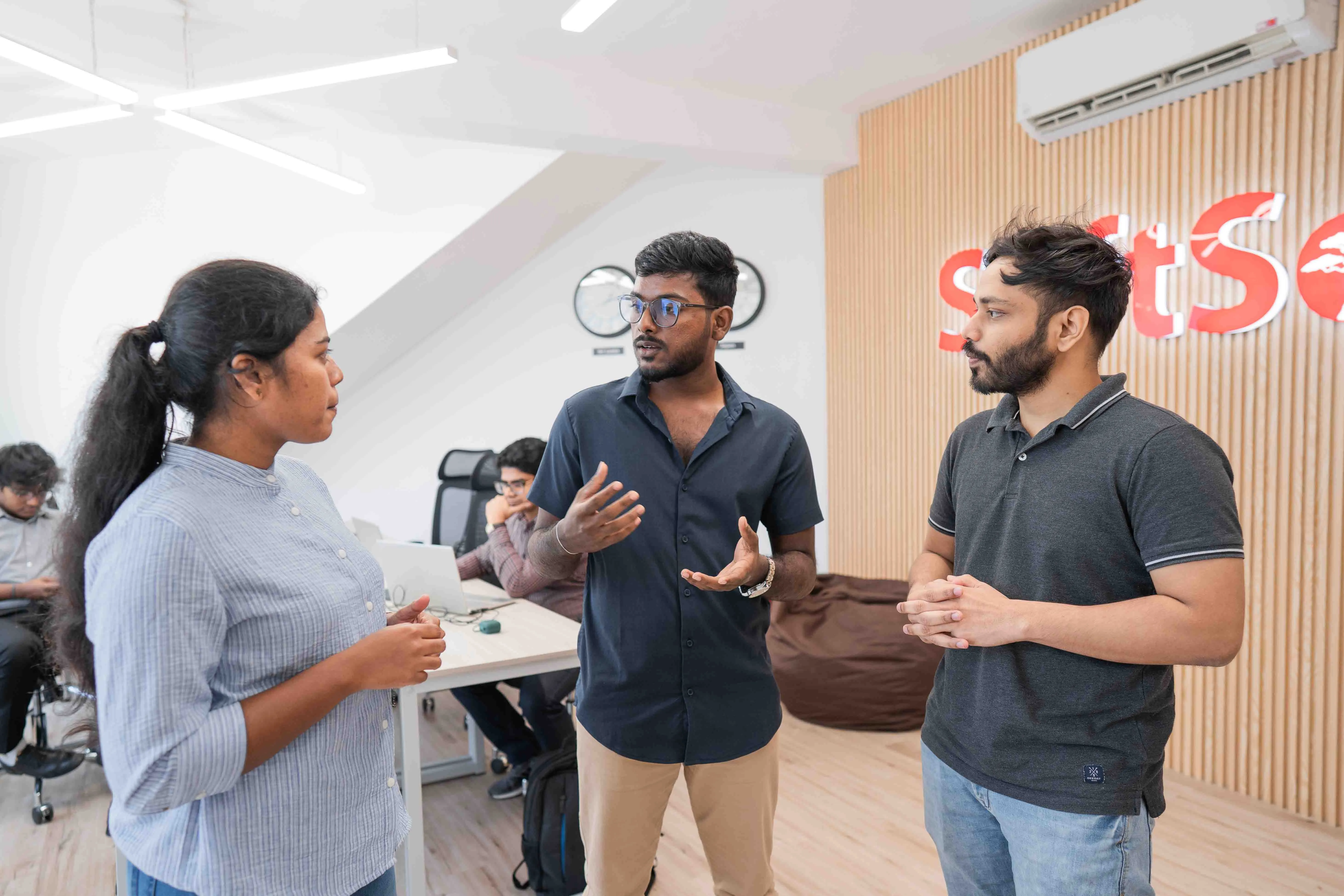 The team, at the new headquarters in Colombo.